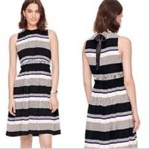🛑 1 hour sale. Kate Spade, size 14, Elegant Black & White Bay Stripe Tie Back